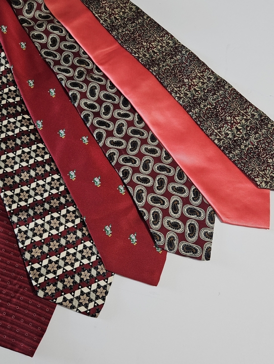 Other - 6 Misc. Name Brand Men's Silk Polyester Nylon Red Brown Multi-Colored Neck Ties